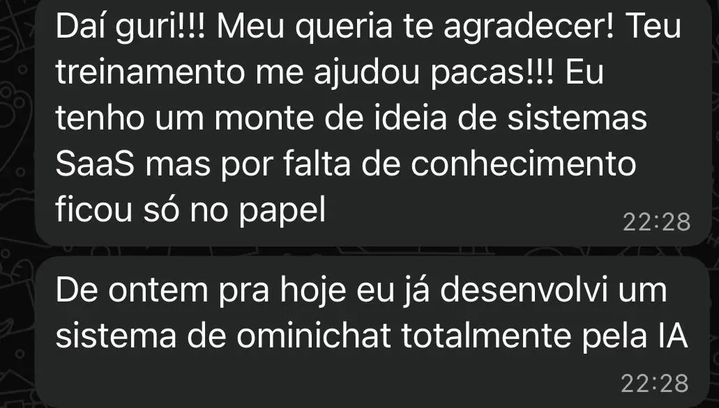 Depoimento de aluno 1