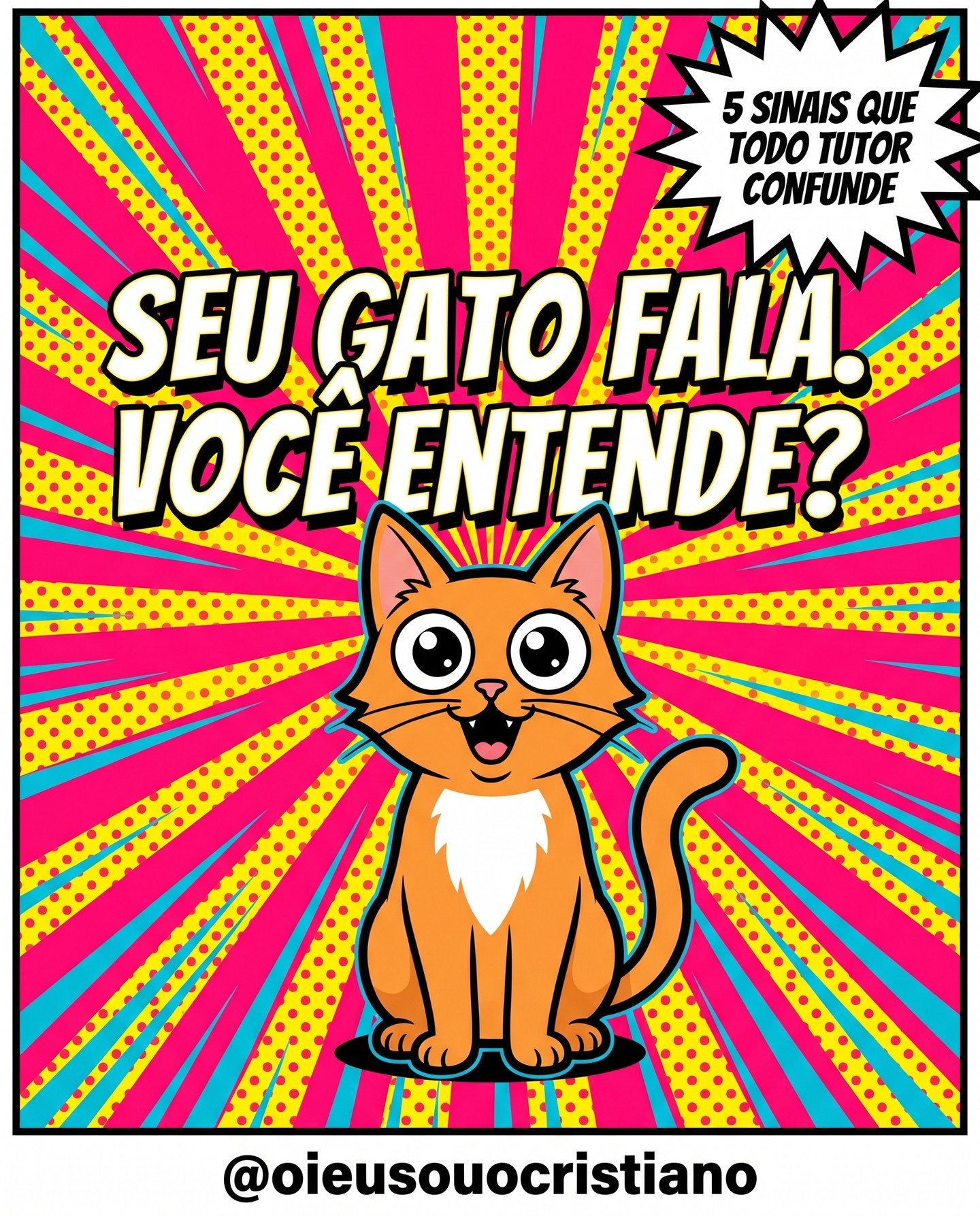 Slide de carrossel sobre gatos feito por agente